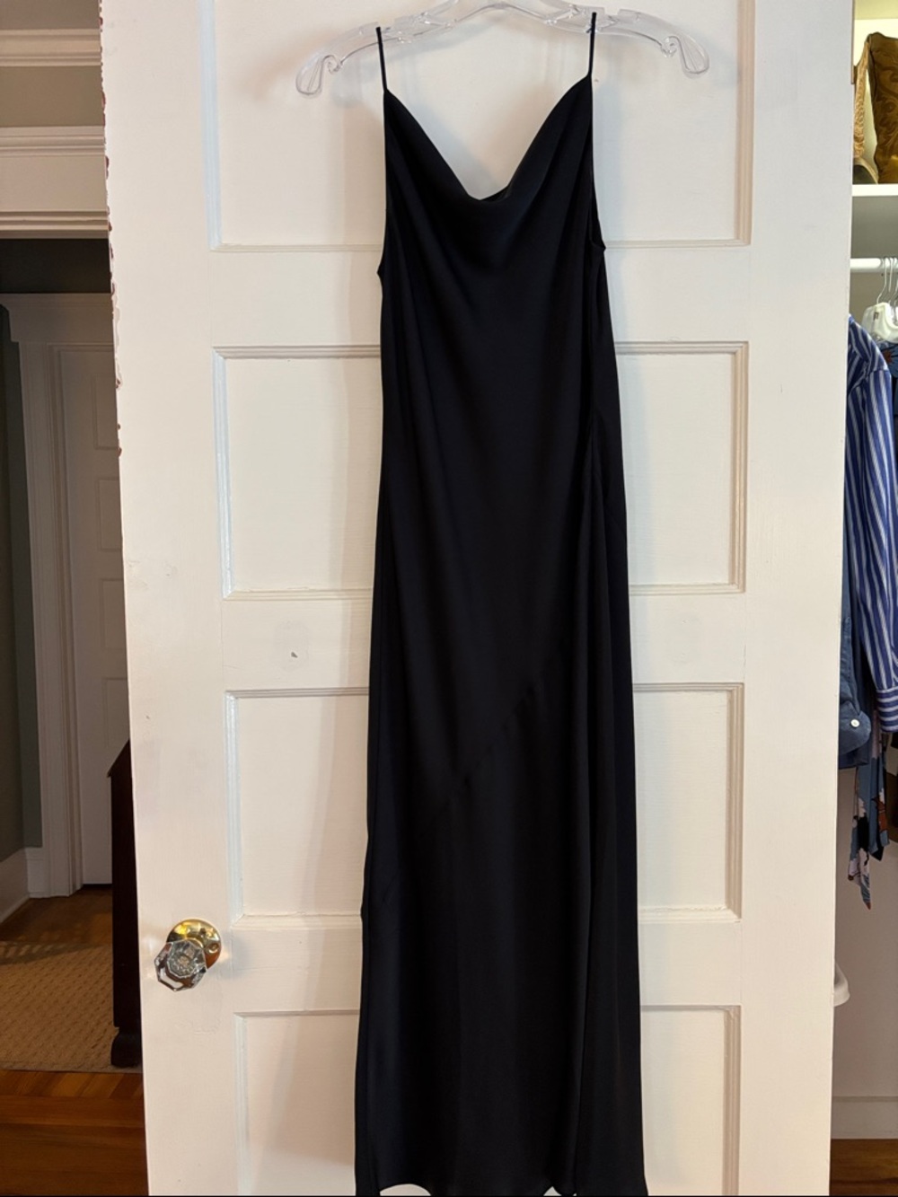 Aritzia Black Cowl Neck Maxi Slip Dress